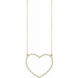 14K Yellow 3/8 CTW Diamond Large Heart 16 Necklace photo