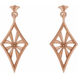 14K Rose Vintage-Inspired Dangle Earrings photo 2