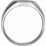 14K White 11x9.5 mm Oval Signet Ring photo 2