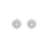 Henri Daussi 18k White Gold Diamond Stud Earrings photo