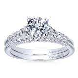 Gabriel & Co. 14k White Gold Contemporary Diamond Wedding Band photo 4