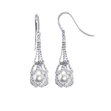 Imperial Pearl Sterling Silver Freshwater Pearl Lace Earrings photo