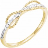 14K Yellow 1/10 CTW Diamond Infinity-Inspired Ring photo