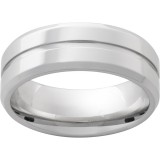 Serinium Beveled Band with One 1mm Groove with a Polish Finish photo