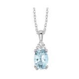 Gems One 10Kt White Gold Diamond (1/50Ctw) & Aquamarine (1/2 Ctw) Pendant photo