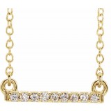 14K Yellow .07 CTW Petite Diamond Bar 16-18 Necklace photo