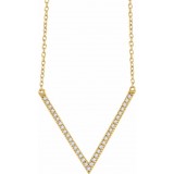 14K Yellow 1/6 CTW Diamond V 16-18 Necklace photo