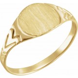 14K Yellow 6 mm Round Youth Signet Ring photo