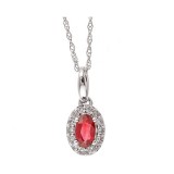 Gems One 10Kt White Gold Diamond (1/10Ctw) & Ruby (1/3 Ctw) Pendant photo
