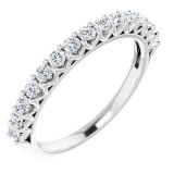 14K White 2 mm Round 1/2 CTW Diamond Anniversary Band photo