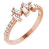 14K Rose 1/3 CTW Diamond Scattered Ring photo