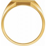 14K Yellow 14x12 mm Octagon Signet Ring photo 2