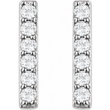 Platinum 1/10 CTW Diamond Bar Earrings photo 2