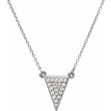 14K White 1/5 CTW Diamond Triangle 16.5 Necklace photo