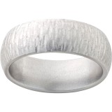 Titanium Domed Band with Bark Finish photo