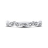 Shah Luxury Platinum Round Cut Diamond Half-Eternity Wedding Band photo