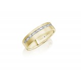Henri Daussi 6mm Men's Wedding Band MB136 18k Gold Yellow 0.61 Ctw. photo 2