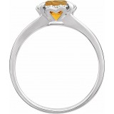 14K White Citrine & .05 CTW Diamond Ring photo 2