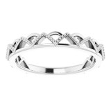 14K White Stackable Crown Ring photo 3