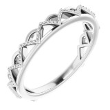 14K White Stackable Crown Ring photo