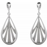 14K White Geometric Dangle Earrings photo 2