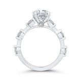 Shah Luxury Round Diamond Engagement Ring In 14K White Gold (Semi-Mount) photo 4