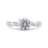 Shah Luxury Round Diamond Engagement Ring In 14K White Gold (Semi-Mount) photo