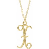 14K Yellow Script Initial X 16-18 Necklace photo