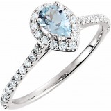 14K White Aquamarine & 3/8 CTW Diamond Engagement Ring photo