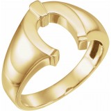 14K Yellow Men's Horseshoe Ring photo