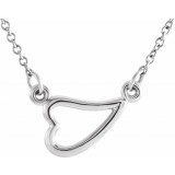 14K White Heart 16-18 Necklace photo