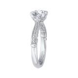 Shah Luxury 14K White Gold Round Diamond Engagement Ring (Semi-Mount) photo 3