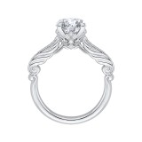 Shah Luxury 14K White Gold Round Diamond Engagement Ring (Semi-Mount) photo 4