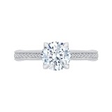 Shah Luxury 14K White Gold Round Diamond Engagement Ring (Semi-Mount) photo