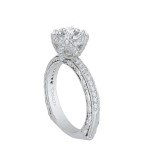 Shah Luxury 14K White Gold Round Diamond Engagement Ring with Euro Shank (Semi-Mount) photo 2