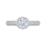 Shah Luxury 14K White Gold Round Diamond Engagement Ring with Euro Shank (Semi-Mount) photo