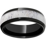 Black Diamond Ceramic Domed Band with Antler Inlay photo