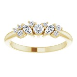 14K Yellow 1/3 CTW Diamond Multi-Shape Ring photo 3