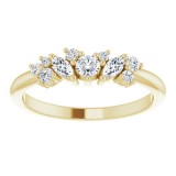 14K Yellow 1/3 CTW Diamond Multi-Shape Ring photo 3