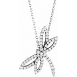 14K White 1/3 CTW Diamond Dragonfly 16 Necklace photo