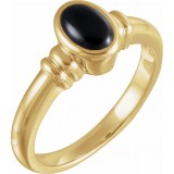 14K Yellow Onyx Bezel-Set Ring photo