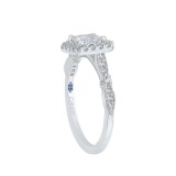 Shah Luxury Princess Diamond Halo Vintage Engagement Ring In 14K White Gold (Semi-Mount) photo 2