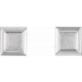 14K White Square Petite Earrings photo 2