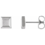 14K White Square Petite Earrings photo