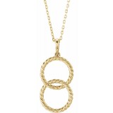 14K Yellow Interlocking Circle 16-18 Necklace photo