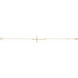 14K Yellow Blue Zircon Sideways Cross Bracelet photo 2