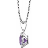 14K White Amethyst & .05 CTW Diamond 18 Necklace photo 2