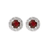 Gems One 10Kt White Gold Diamond (1/6Ctw) & Ruby (1/3 Ctw) Earring photo