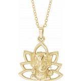 14K Yellow Ganesha 16-18 Necklace photo