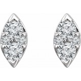 14K White 1/5 CTW Diamond Cluster Earrings photo 2